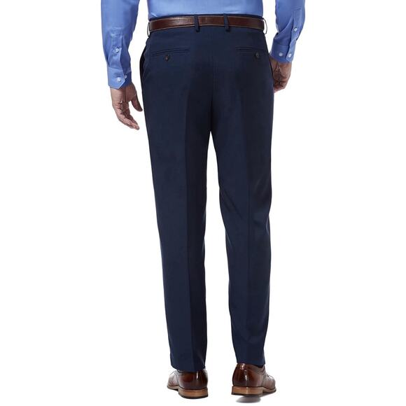 Haggar Essentials Pants Mens 36x30  Classic Fit Navy Blue Invisible Flex Waist - Picture 5 of 9
